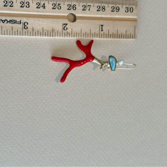 Elegant Red Coral Earrings N1457 - Picture 5 of 5